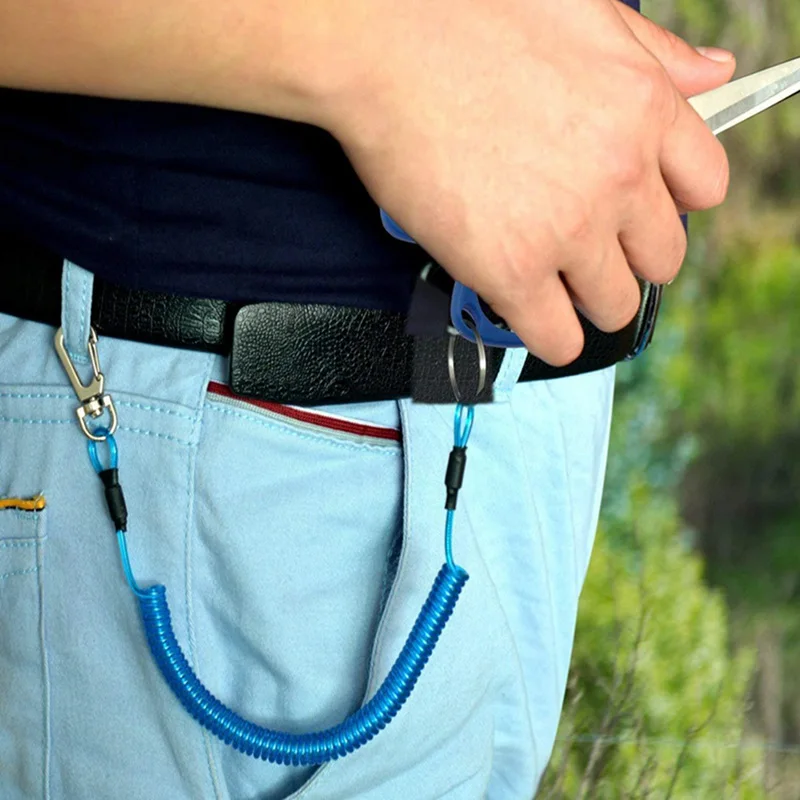 Key Lanyard Fishing Missed Rope Key Koord Key Chain Elastic Coil Stretch Tether Fashion Wire Spring Rope Lockable Metal Key Cord