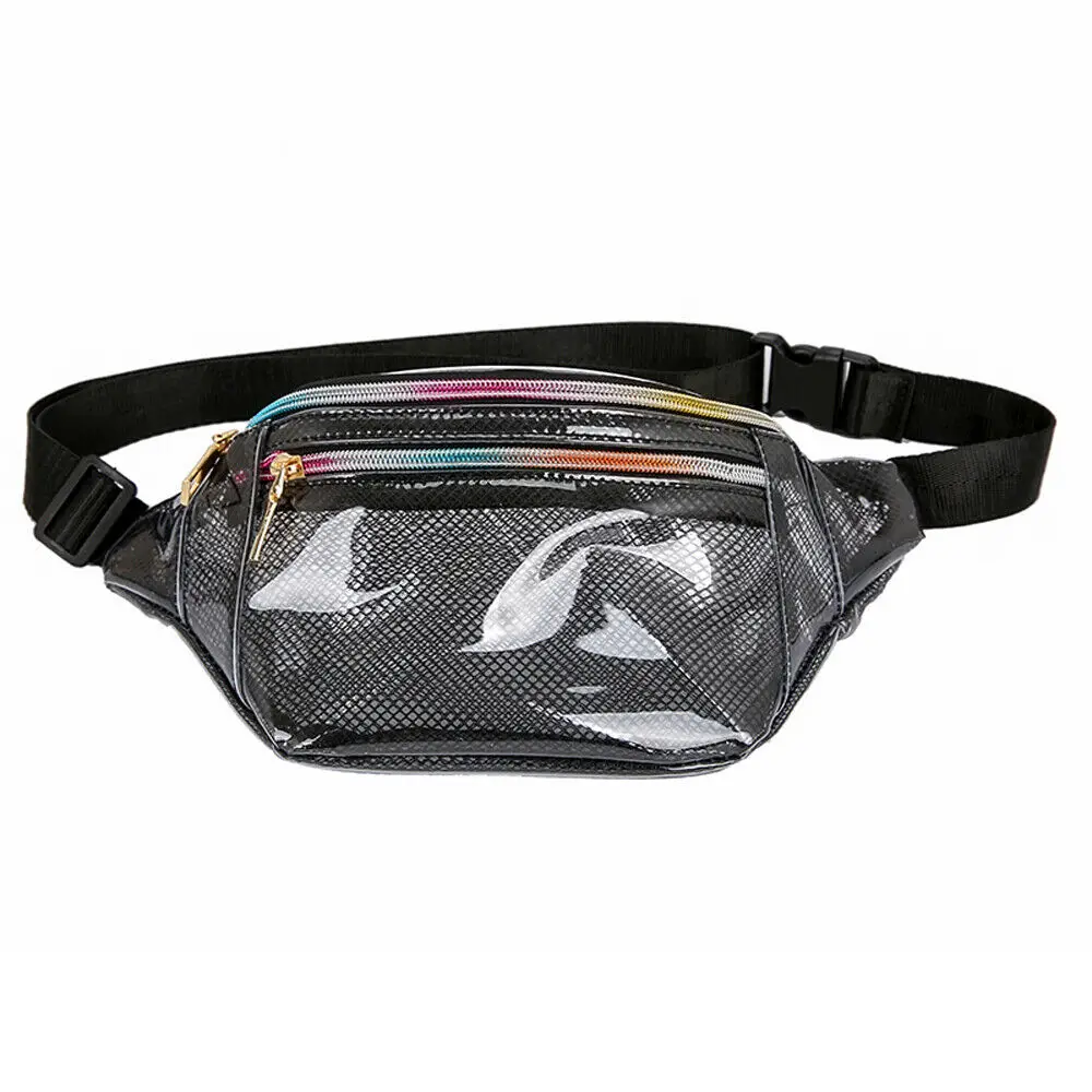 

2019 Women Fashion Waist Bag PVC Clear Fanny Pack Belt Bum Bag