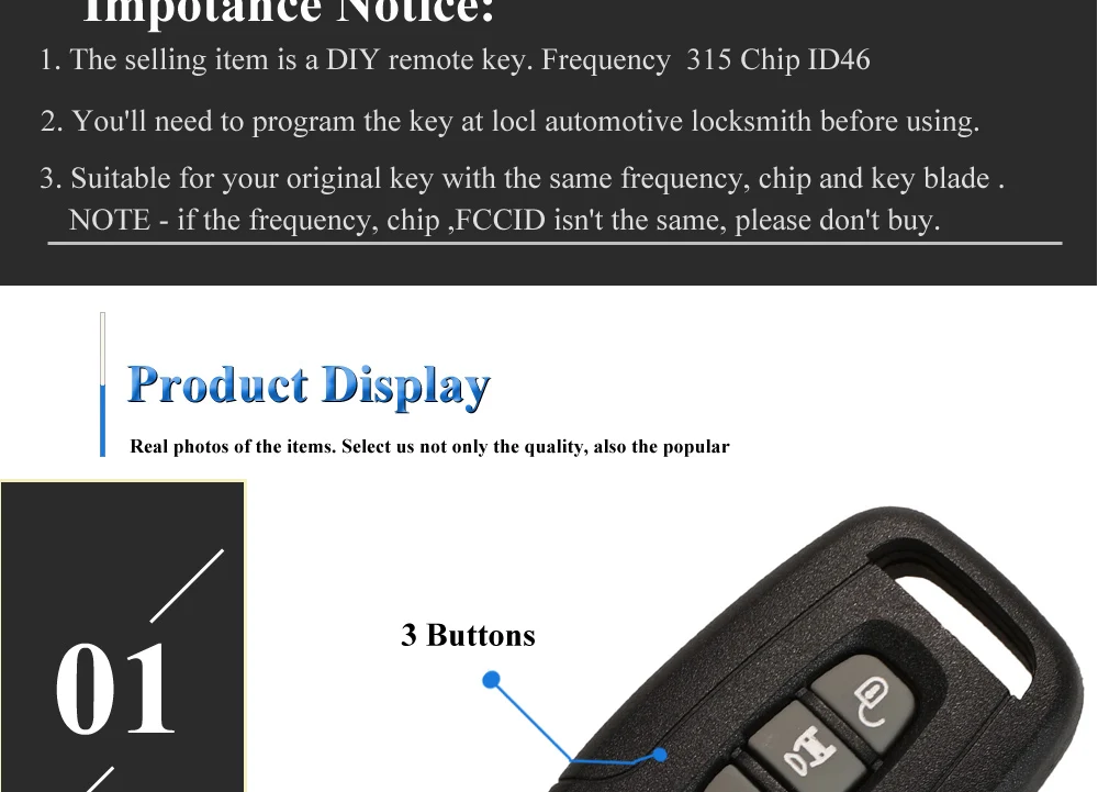 Keyforkess Auto Chiave A Distanza 433Mhz di Controllo ID46 per Chevrolet Captiva Opel Antara 2/3 Bottoni Auto Keyless Fob con pcf7936 di Chip - H6a350040f7fd401a959cea16b4ac3b34Z