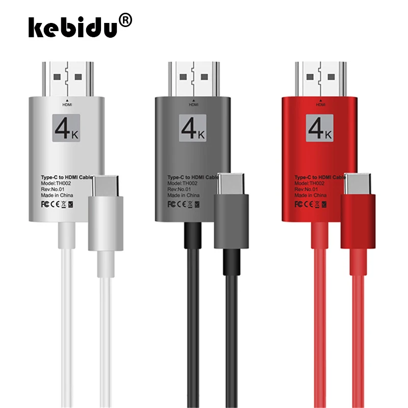 

kebidu USB C HDMI Cable Type C to HDMI 4K Cable for MacBook For Samsung Galaxy S10/S9 Huawei Mate 20 P20 Pro USB-C HDMI Adapter