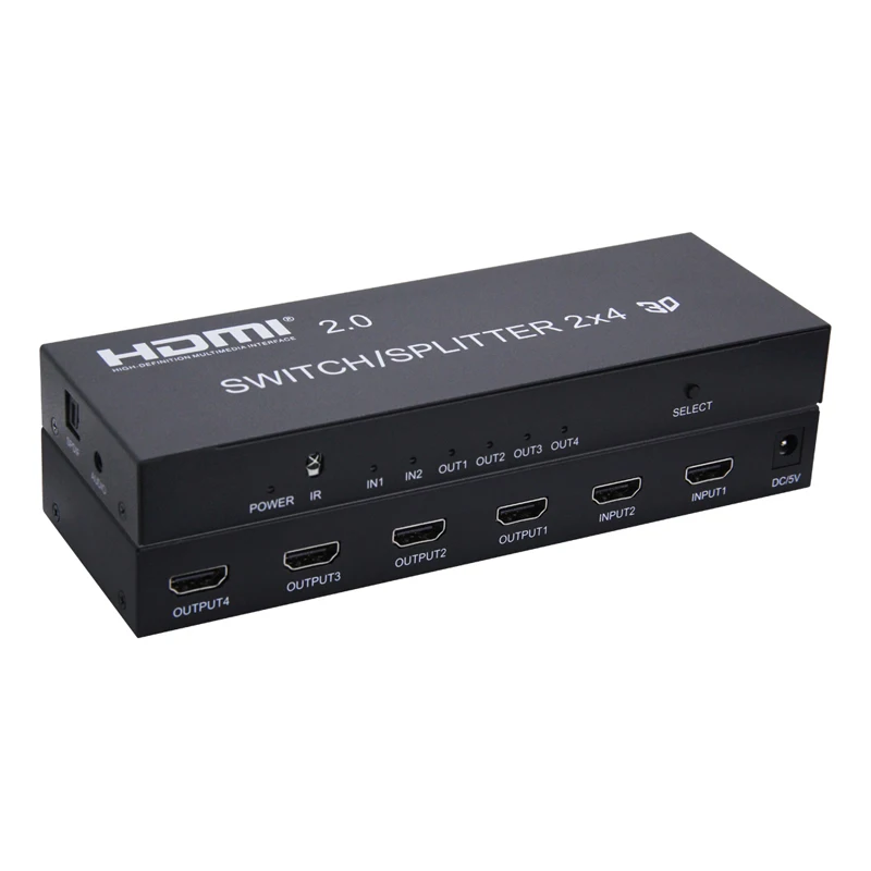 

4K HDMI-совместимая матрица 2,0 4X2 HD 2X4 матрица с аудио 4 в 2 выходами сплиттер стерео 60 Гц HDCP 2,2