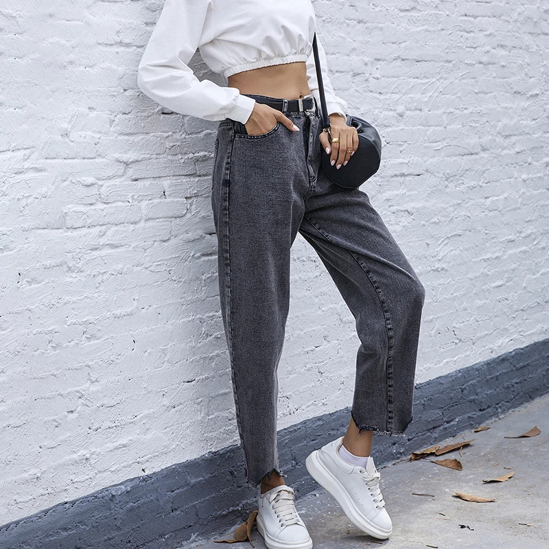 

JYSS black jeans woman 2020 black vaqueros mujer cargo pants women high waist jeans ropa mujer 30581-1