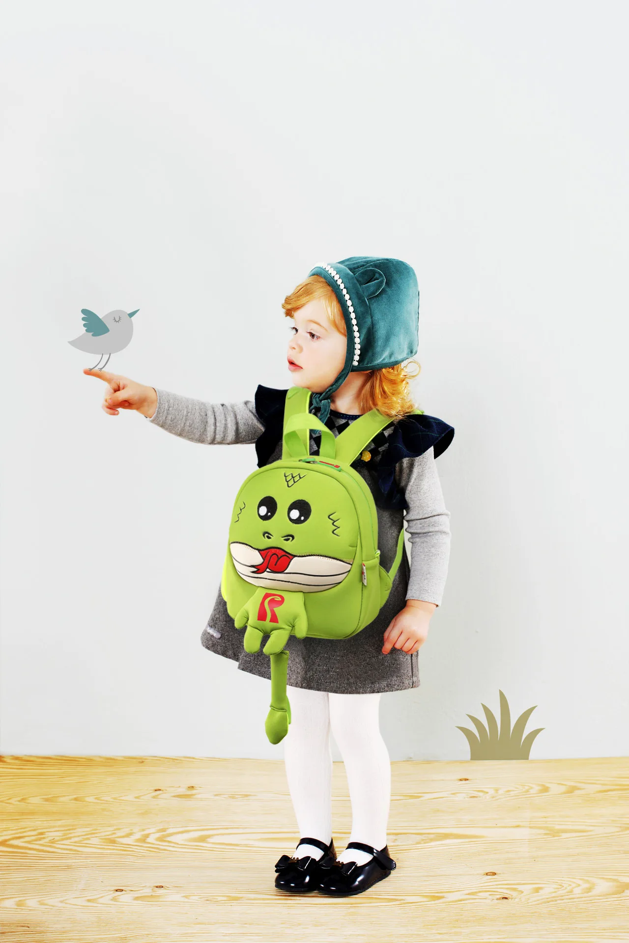 

Dragon bai shu People Night Light Children Environmentally Friendly Backpack 3 to 4 Years Old Cartoon Green CHILDREN'S Anti-Lost
