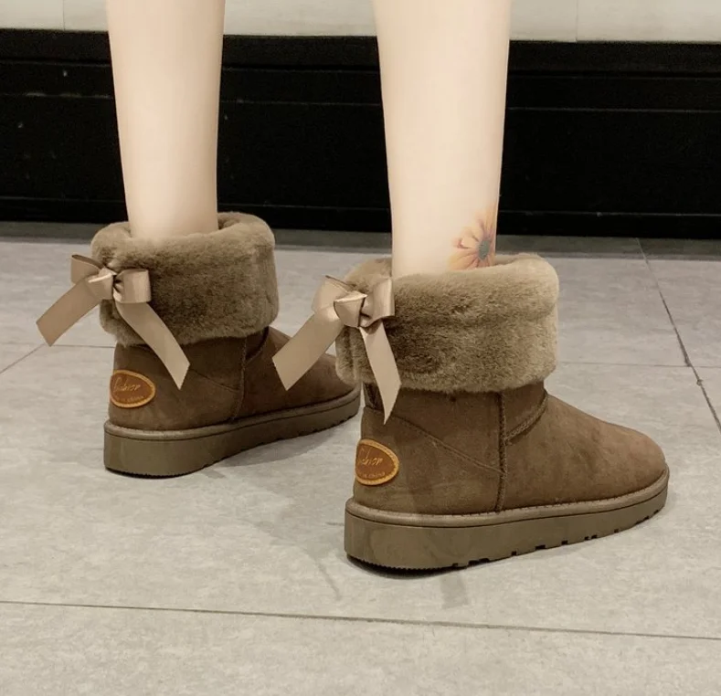 Модные высококачественные женские зимние ботинки без шнуровки; Зимние ботильоны на меху; зимняя теплая Уличная обувь на плоской подошве