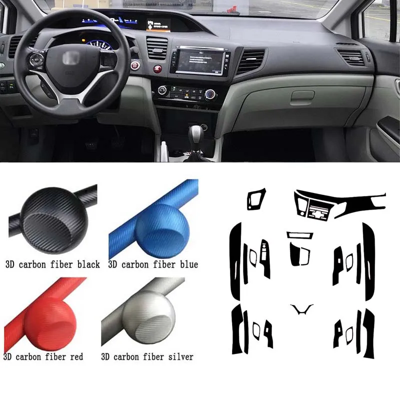 

Car-Styling Car Interior Center Console Color Change Carbon Fiber Molding Sticker Decals For Honda Accord 9th
