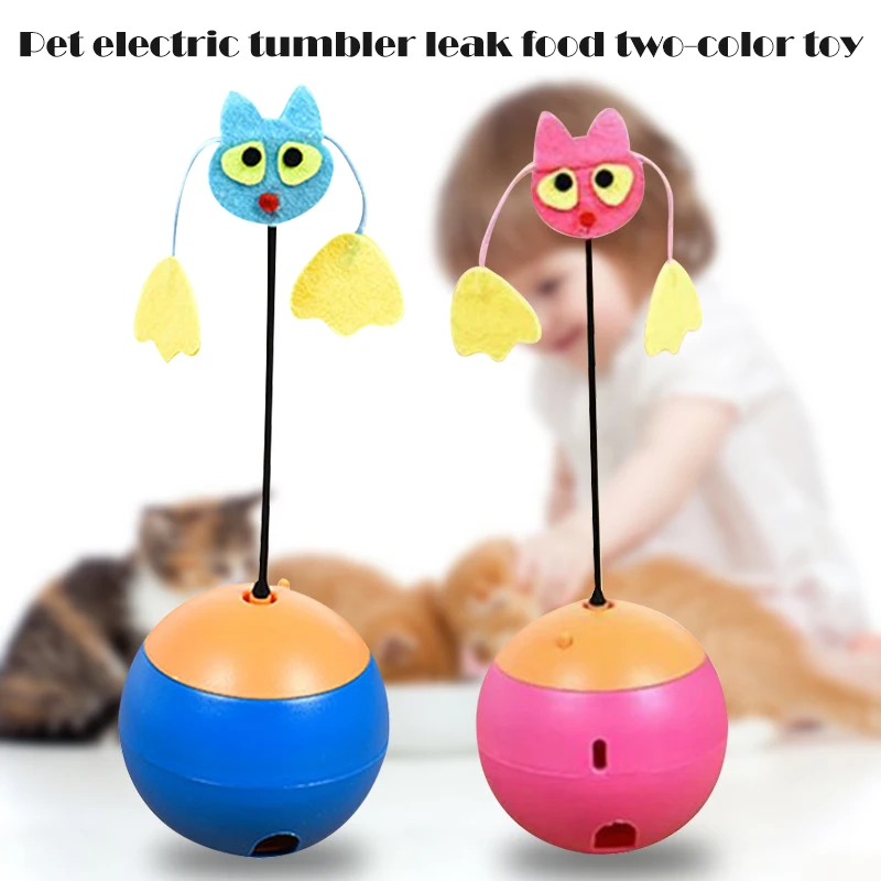 

Tumbler Teaser Pet Toy Electric Food Dispenser Ball Multifunctional Toy for Cats Dogs DC112