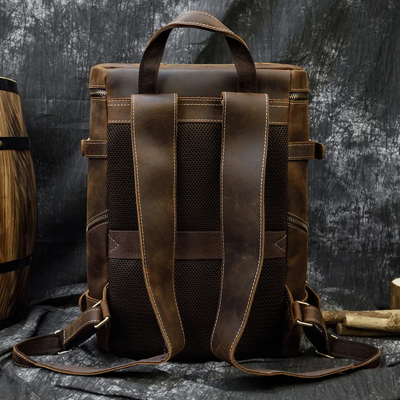 Large Leather Backpack Men Luxury Designer Laptop Bagpack for Man Backpack for School Bag Travel Backpack Bag Men's Daypack 6