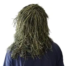 Маска на все лицо Тип Травы Ghillie капюшон Камуфляж дышащий Регулируемый легкий вуаль капюшон крышка с обертыванием веревка