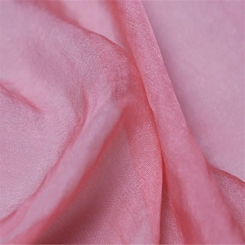3 pink Шелковая шифоновая ткань 6 момме 140 см 5" мягкий чистый натуральный материал шифоновые шелковые ткани для изготовления весенних женских платьев - Color: 3 pink