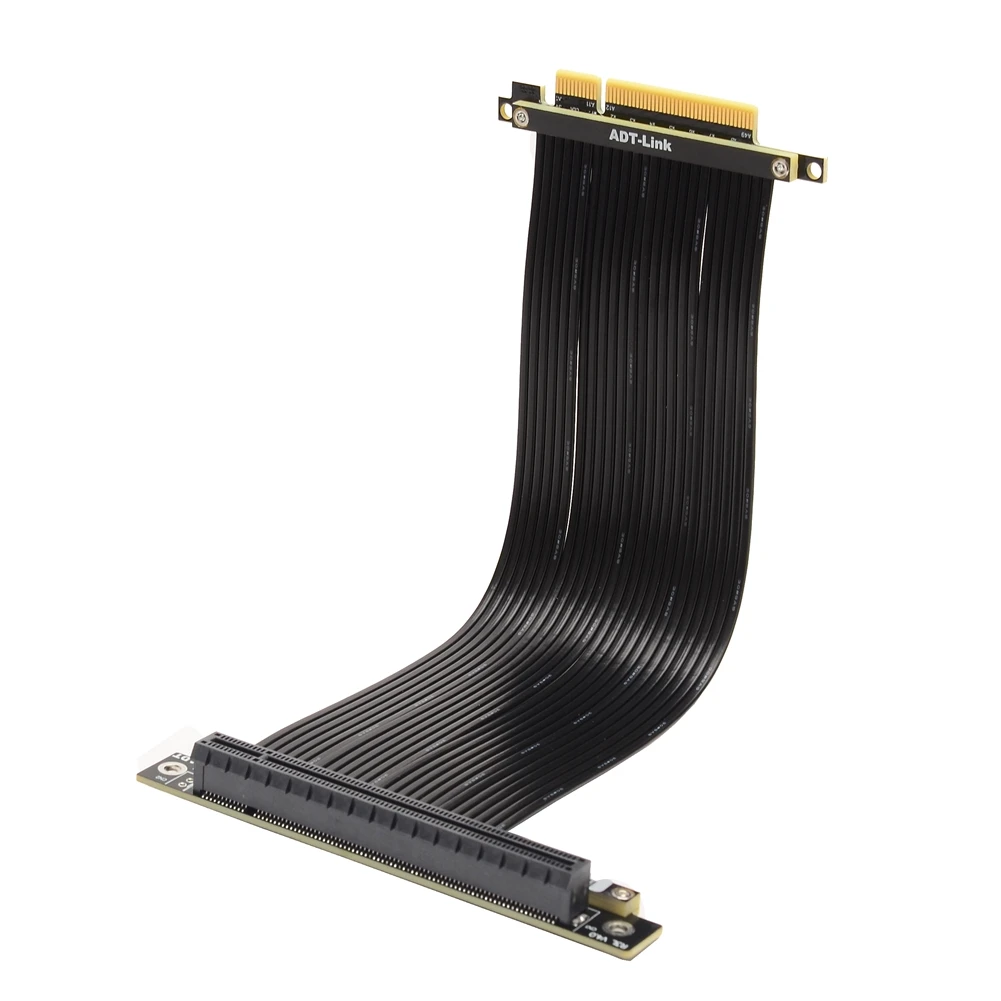 Pci Express Pcie4.0 Riser Extensor de Cartão Gen4 8x para 16x Slot Riser Adaptador Cabo de Extensão Pcie x8 Banhado a Ouro para Mineração Gpu Btc - Imagem 3