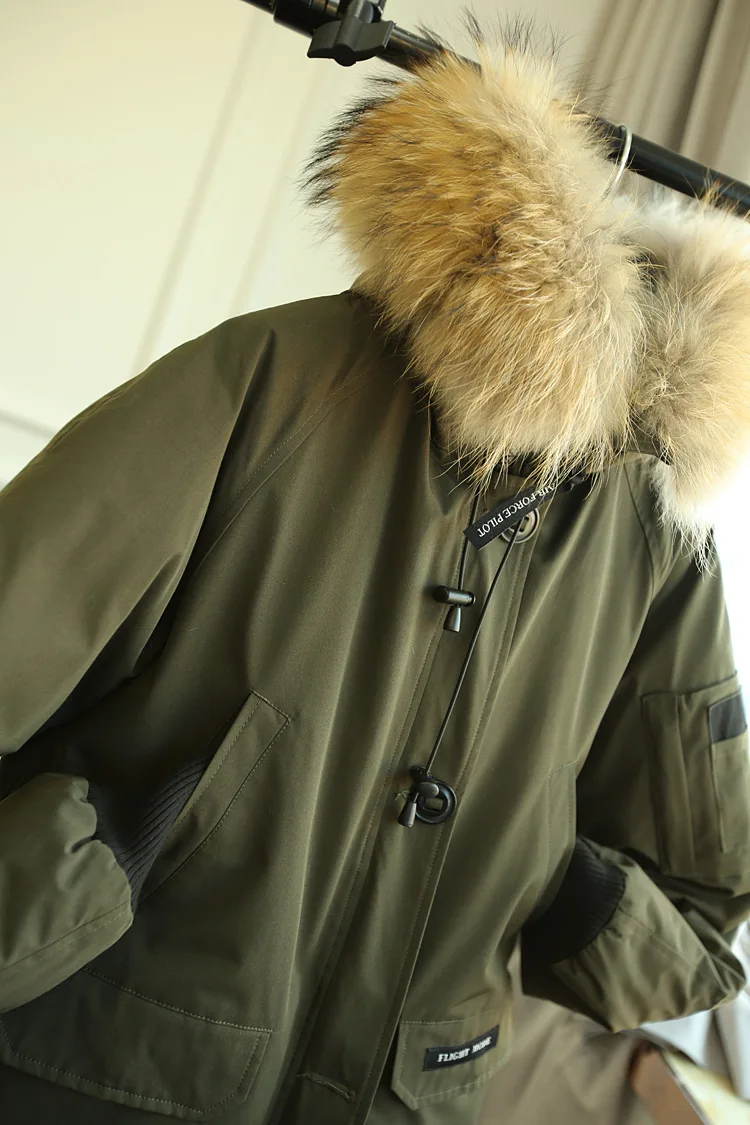 Зимняя модная куртка пилота, мужская куртка-бомбер, пальто в стиле милитари, Мужская короткая куртка ВВС, воротник из натурального меха, капюшон, армейский зеленый, черный, красный