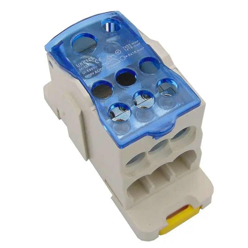 

UKK125 Din Rail 2 in N Out Terminal Block Distribution Box Universal Power Junction Box Electric Wire Connector gangbei