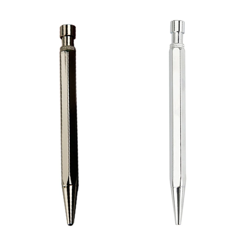 

2Pcs New Retro Metal Ballpoint Pen Customized Fashion Advertising Press Gift Pen Ballpoint Pen for Writing P605 - Silver & Gray