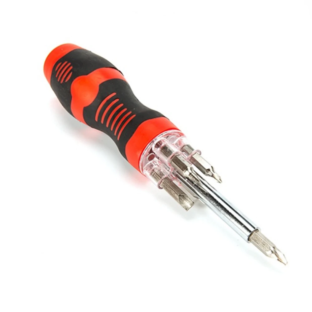 

Multifunction Screwdriver Tool 5 Bit Heads TPR Handle with LED Light PAK55