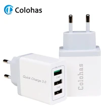 Colohas QC 3,0 быстрое зарядное устройство 3 usb порта дорожное настенное зарядное устройство для iPhone X 8 iPad samsung S8 Note 8 htc LG QC3.0 EU зарядное устройство со штекером