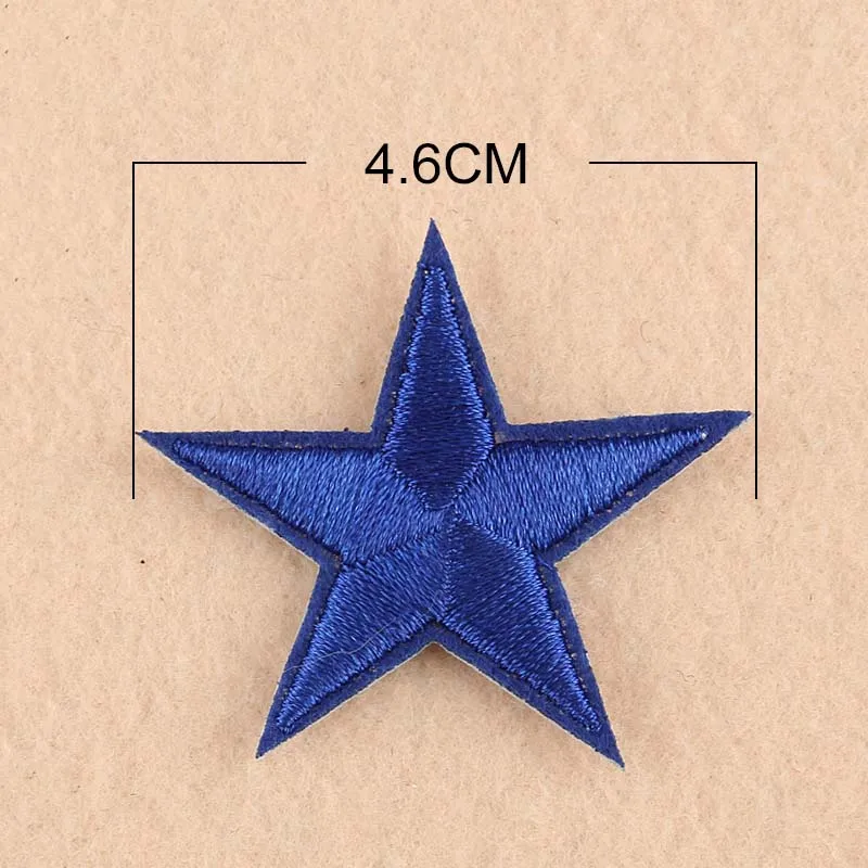 10PCs Colorful Fabric Iron On Star Patches Appliques (With Glue Back) Craft Pentagram Patches Fabric Fusible ironing Wholesale 