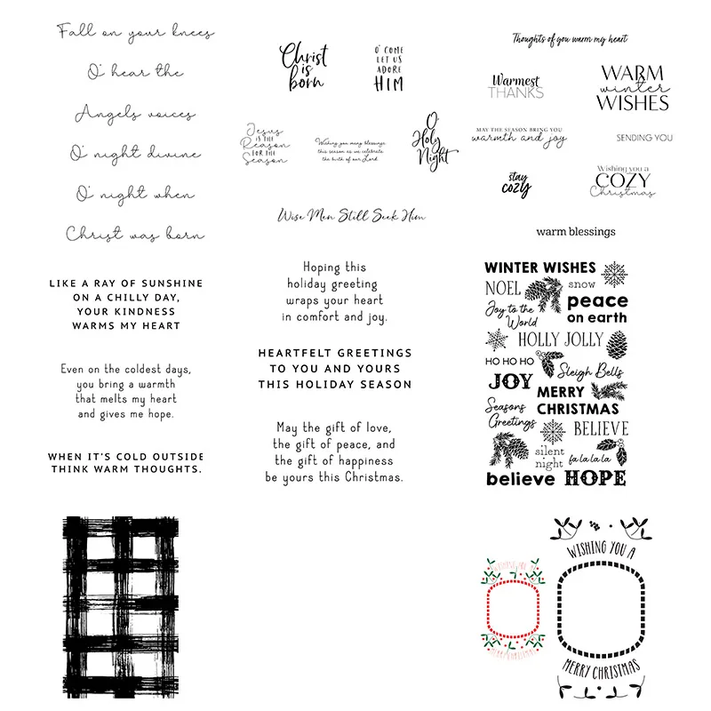 

Winter Wishes Words Transparent Silicone Clear Stamp For Scrapbooking DIY Craft Decoration Soft Stamp Photo Album Making