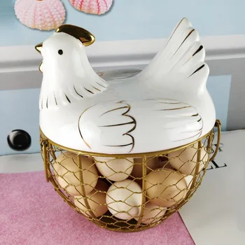 

Kitchen storage basket With Lid Eggs Storage Basket Large Capacity Farmhouse Style Cute Multi-function Storage basket