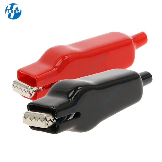 2PCS 20A Alligator Clips Double-end USB Charging Battery Crocodile Clips for Electrical Jumper Wire Test Clip Red Black