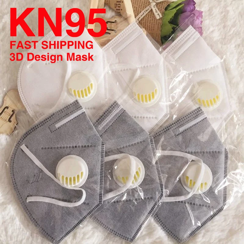 

KN95 Face Mask for Adult Kids PM25 Respirator Anti Haze Dust Mouth Masks with Breathing Valve for Disposable Pad Filter