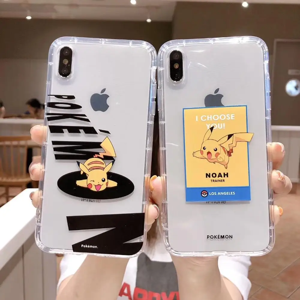 Чехол из ТПУ для iPhone 11 Pro Max X XR Xs Прозрачный чехол 6 7 8 Plus с рисунком мультфильма |
