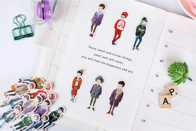 16 шт./компл. студенческие наклейки для мальчиков DIY ремесло сrarpbooking альбом мусорный планировщик журнал декоративные наклейки s