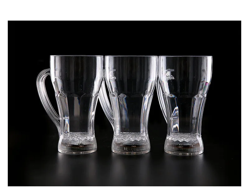 Explosion Models LED Luminous Glasses Handle Cola Cup Colorful Luminous Discoloration Strange New Creative Water Cup