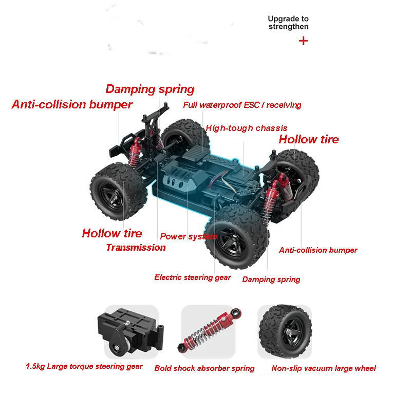 Большой высокоскоростной 4WD RC автомобили 1:18 Радиоуправление внедорожный привод 50 км/ч гоночные автомобили подвижная автомобильная игрушка для детей