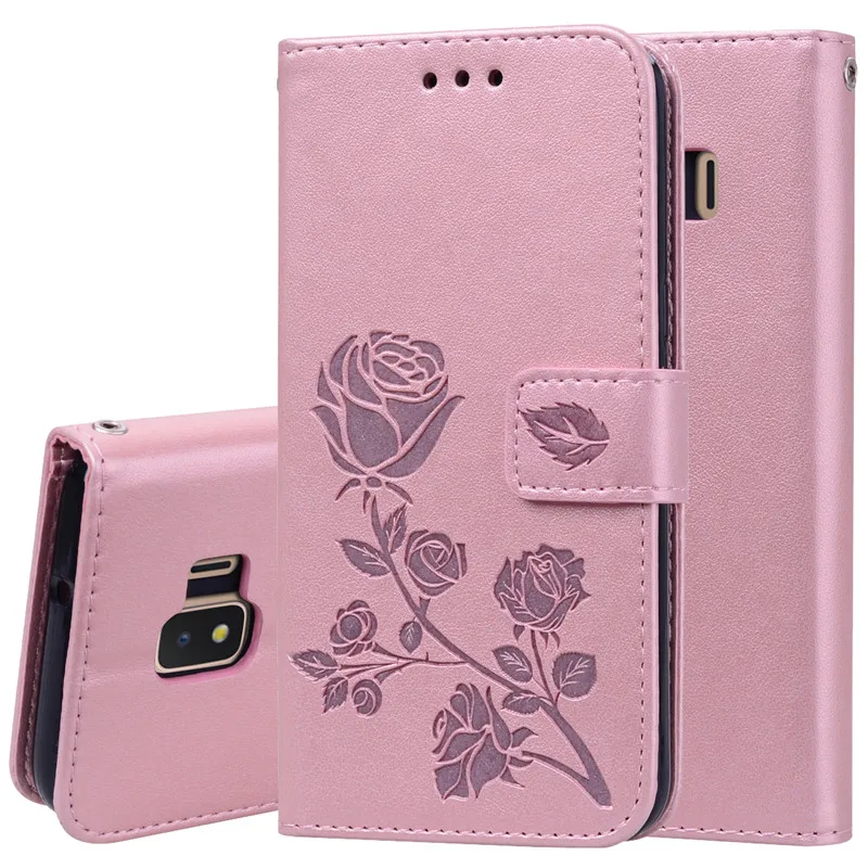 Case For Samsung J2 Core Cover Rose Flower Leather Case For Samsung Galaxy J2 Core SM-J260F J260F J260 Wallet Flip Funda Coques best case for samsung