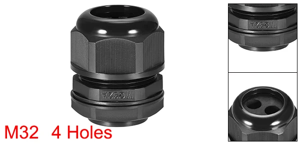 Uxcell M12 M32 M40 M63 кабельный ввод 2-6 отверстий водонепроницаемый нейлоновый соединитель для 1-2,6 мм 2-3,1 мм 5,6-7 мм 6-8 мм 7-9 мм диаметр провода - Цвет: M32 for 7-9mm Wire