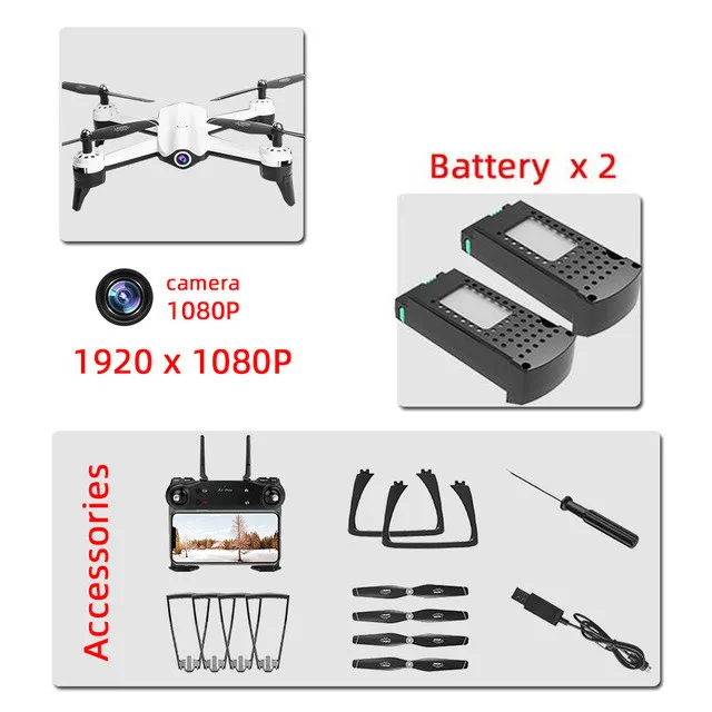 white 1080P 2Battery Радиоуправляемые дроны 4K двойная камера HD аэрофотосъемка полет 25 минут FPV Дрон оптический поток позиционирования следуют Радиоуправляемый вертолет, игрушки - Цвет: white 1080P 2Battery