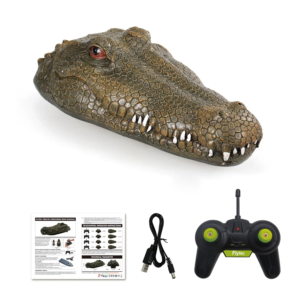 

Hot Flytec V002 RC Fake Crocodile Head Remote Control RC Boat Halloween Decoration Joke Prank Maker Fun Novelty Simulation Spoof