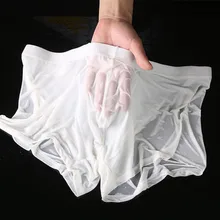 Men Wet Seductive Sexy Boxer Briefs Man Thin Transparent Mesh Underwear Sexy Man Bikini Swimming Trunks Shorts Sexy Man Panties