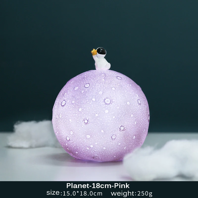 Новинка, подвесной светильник Nigjt, креативный астронавт, хрустальный шар, декоративный светильник s 3d, лунная лампа, прикроватная лампа, ночная лампа - Испускаемый цвет: Planet-18cm-Pink