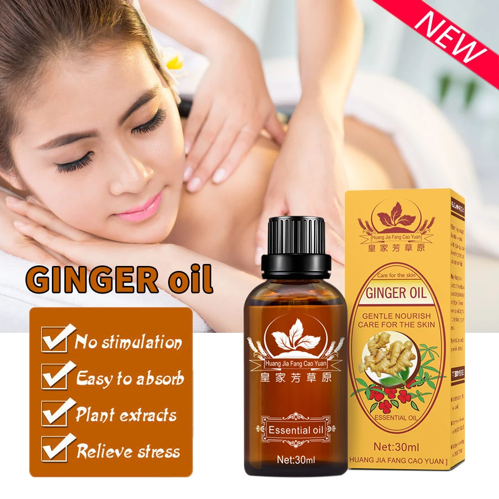 

30ml Natural Plant Therapy Essential Oils Ginger Oil Body Massage Thermal Body Ginger Essential Oil for Scrape Therapy SPA TSLM1