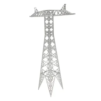 

27.3X6.1X6.1cm/30x7x7cm Sand Table Power Tower Model Transmission Tower T-Shaped Straight Tower High Voltage Tower - Silver Grey
