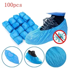 100Pcs Plastic Disposable Hospital Overshoes Shoe Covers Home Carpet Protection Floor Protector