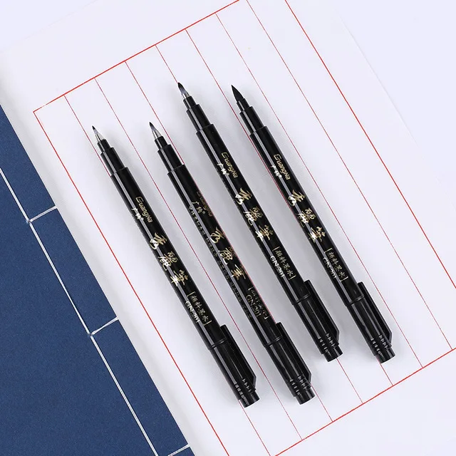 1pcs 4 sizes Zebra Same Style Brush Pen Chinese Japanese Calligrapy Brush Pen Set For Signature Drawing Art Supplies Calligraphy Brush Pens