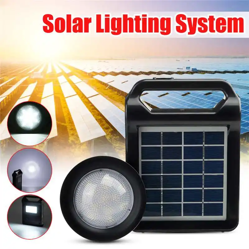 

Portable Solar USB Charging Mobile Power Generator System with Outdoor Emergency Lighting Bulb and Wireless bluetooth Speaker