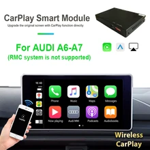 Carplay inalámbrico negro, interfaz de Audio y vídeo Multimedia, Andriod, unidad de cabeza Airplay automática para AUDI A6 A7 RMC, sistema no compatible