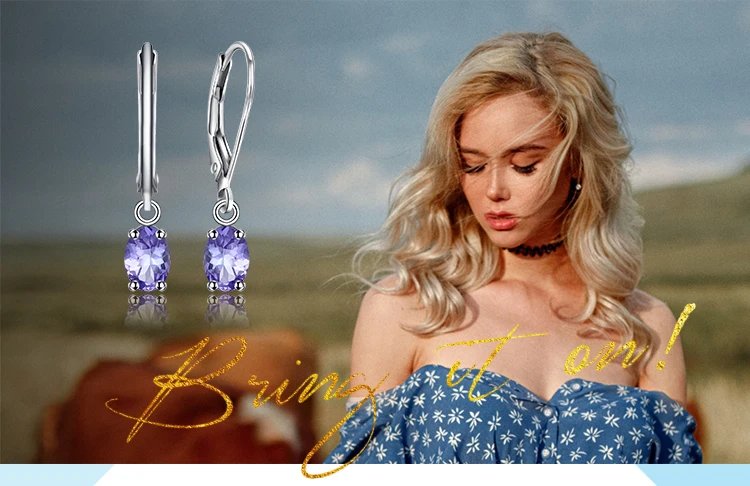 Подлинная танзанит алмаз драгоценный камень клип серьги ювелирные изделия реального чистый 925 твердых стерлингового серебра новое шарм подарок для женщин
