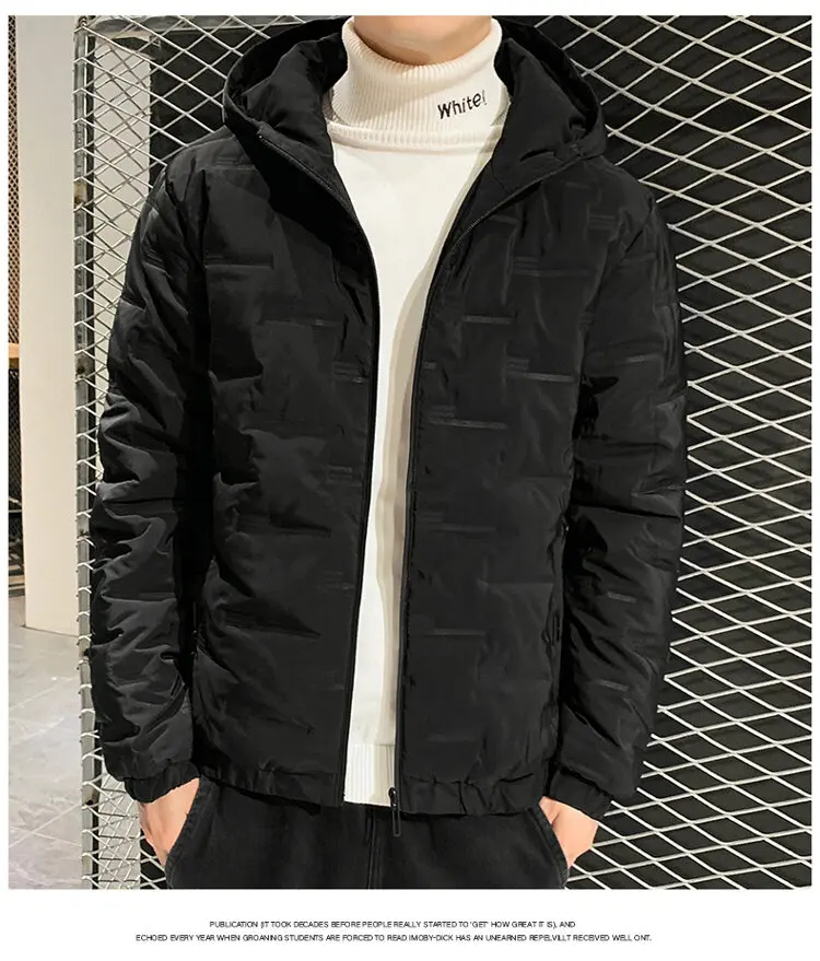 Winter 2021 New Men's Fashion Trend Hooded Coat Slim Leisure Warm Men's High-Quality Versatile Cotton-Padded Jacket Size M-4XL down coat