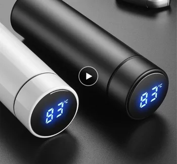 

500ml Intelligent Thermos Coffee Bottle Temperature Display Customize Logo Stainless Steel Vacuum Beer Wine Water Cup Coffee Mug