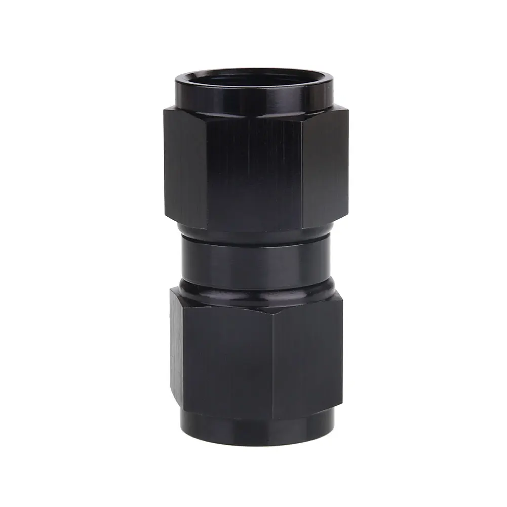 AN-8 Black Fitting Adapter Junction Female To Female Swivel Fitting For Oil Hose
