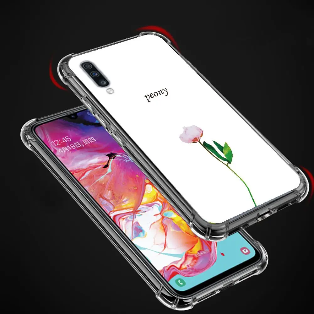 Easybyz beauty peony and green tree Phonecase for Samsung A30s A50 A50s A70 A70S case silicone Transparent Fitted Case | Мобильные