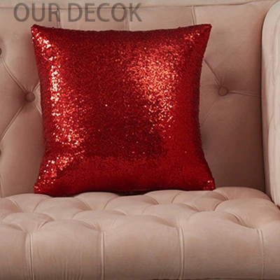 Luxurious Mermaid Glitter Sequin Cushion Cover - 40x40cm Decorative Throw Pillowcase