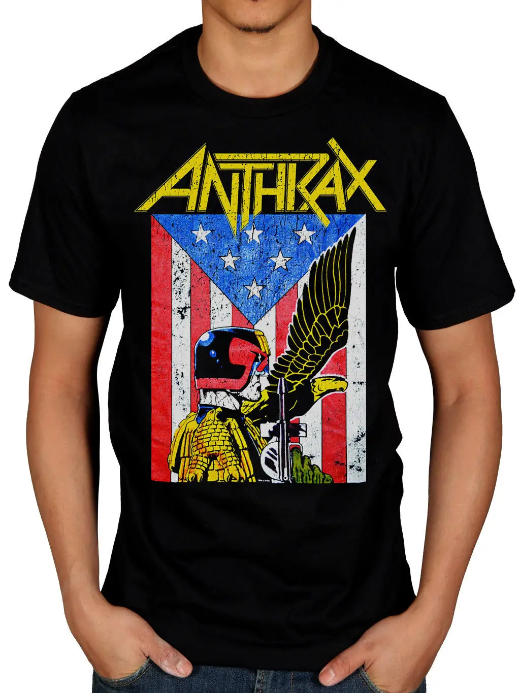 Официальный Антракс Dread Eagle t-shirt Amoung The Live Fistful Of Metal For All 2019 модная футболка из 100%