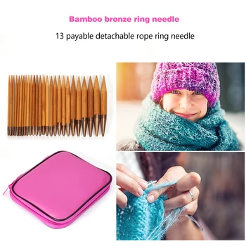 Bamboo Circular Knitting Needles Set 4