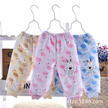 Брюки с хлопковой подкладкой для младенцев; зимние плотные фланелевые Хлопковые Штаны с подкладкой для новорожденных; теплые хлопковые брюки