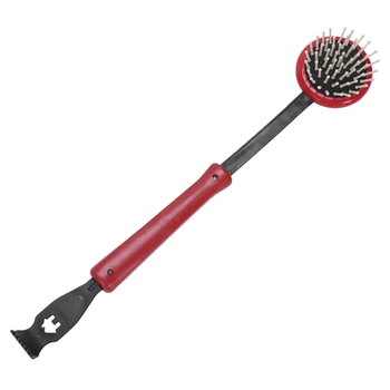 

13.4" Long Burgundy Plastic Handle Double Ended Massage Hammer w Back Scratcher